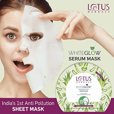 Купить Тканевая маска c алоэ вера Лотос Хербалс, Lotus Herbals WhiteGlow  Satin Moisture Serum Mask, 20 г