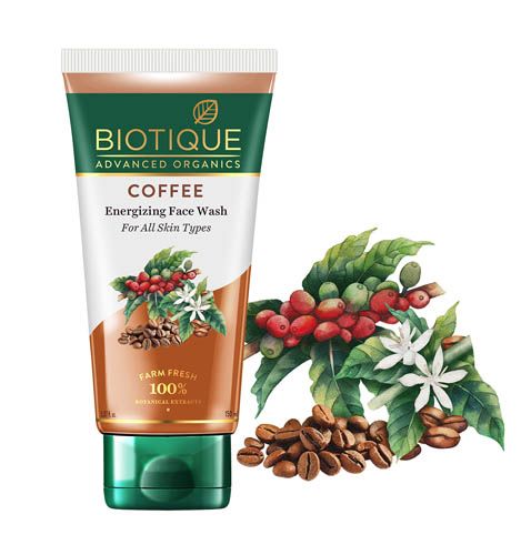 Купить Энергетический гель для умывания Кофе Биотик, Biotique Coffee energizing Face Wash, 150 мл.