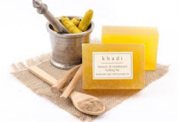 Купить Натуральное аюрведическое Мыло Кхади Сандал - куркума, Khadi Chandan- Haldi soap,125 г.