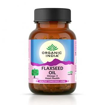 Купить Льняное масло Омега 3 в капсулах Flaxseed Oil Omega 3 Organic india 60 капсул