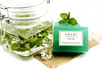 Купить Натуральное аюрведическое Мыло Кхади Мята,   Khadi Mint soap, 125 г.