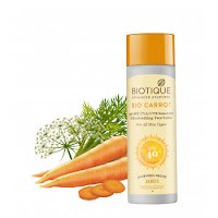 Купити Лосьйон сонцезахисний для обличчя та тіла Біотик Морква SPF40, Biotique Bio Carrot Face - Body Sun Lotion Spf 40, 120 мл.