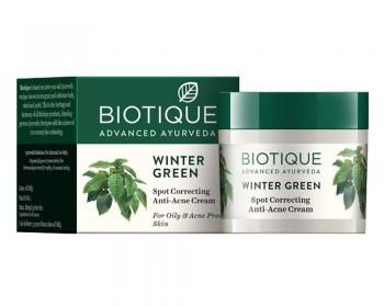 Купити Крем для обличчя проти прищів та вугрів Біотик, Biotique Bio Winter Green, 15 грам