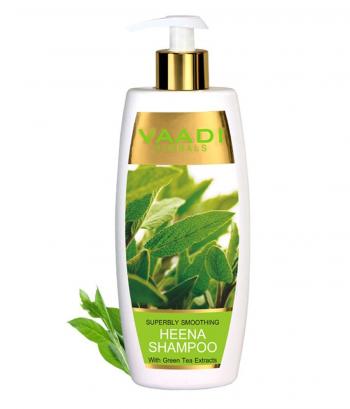 Купить Шампунь для сухих волос Хна и Зеленый чай, Vaadi, 350 мл.